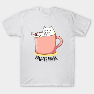 Pawfee Break Cute Coffee Cat Pun T-Shirt